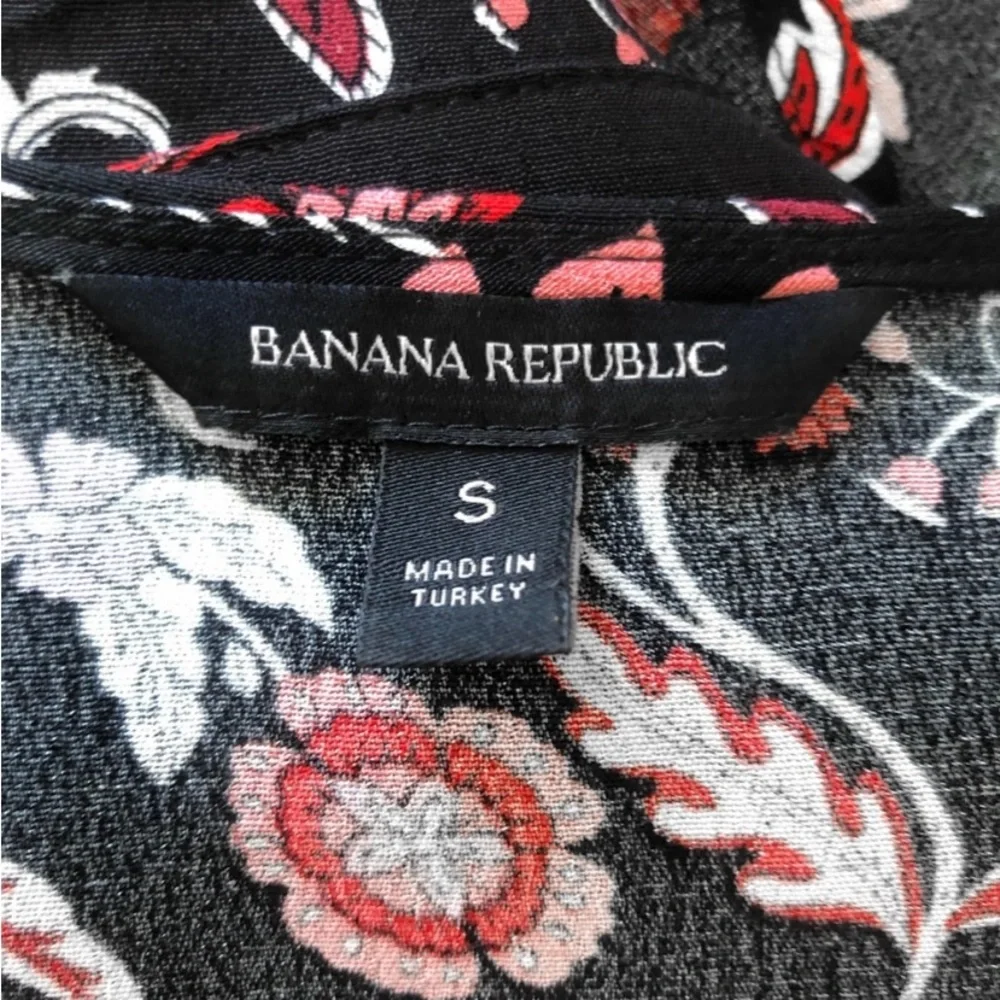 Banana Republic‎ - Floral Puff Sleeve Peplum Wrap Top S